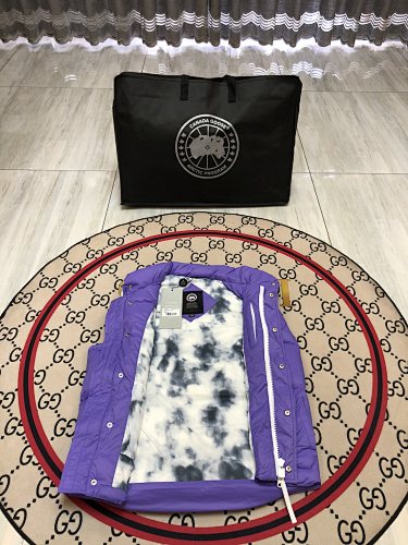 Canada Goose Puffer Vest in Purple with Stand Collar