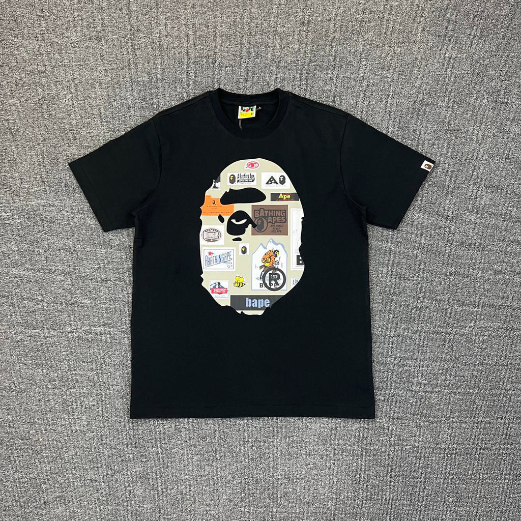 BAPE Archive Hangtag Label Collage Ape Head Double-Sided Print Tee Oversized Unisex T-Shirt