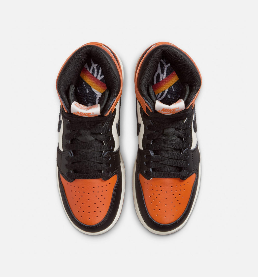 Air Jordan 1 Retro High OG "Shattered Backboard" Grade School Lifestyle Shoes – Black/Sail/Starfish
