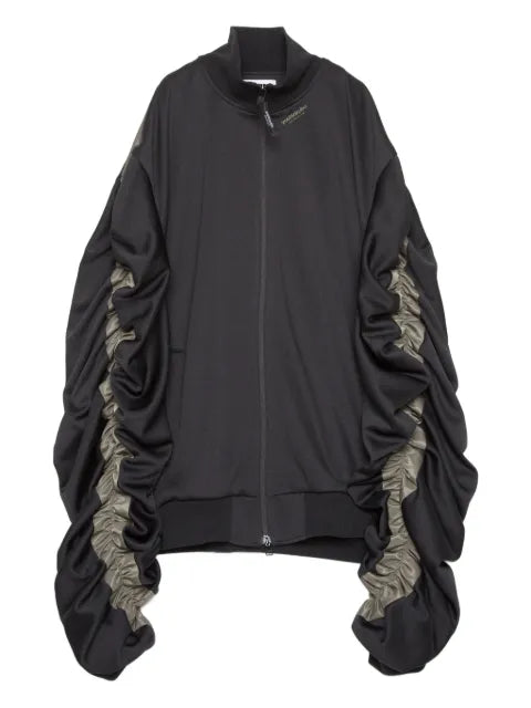 Yoshiokubo ruched-sleeves zip-up jacket
