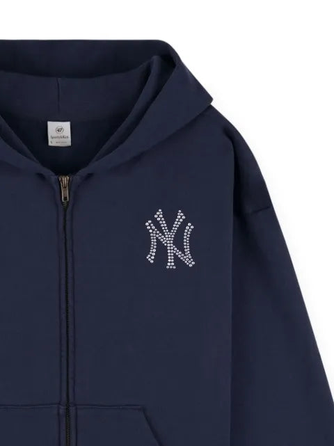 Sporty & Rich zip-up logo-detail hoodie