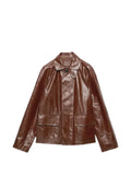 Prada  vintage-look leather blouson jacket