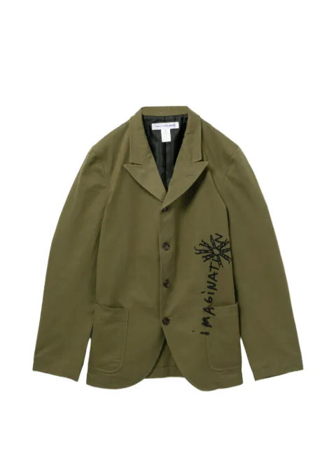Comme Des Garçons Shirt graphic-print cotton coat