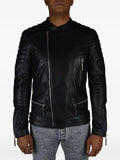Philipp Plein quilted zip biker jacket