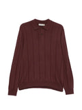 Canali ribbed-knit polo sweater