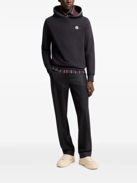 Moncler brushed cotton logo hoodie