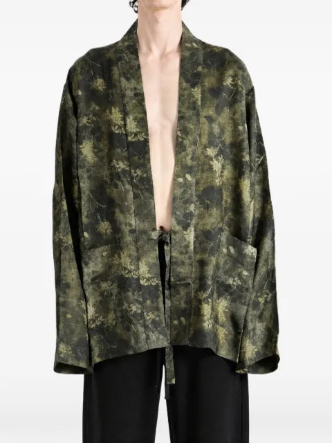 Uma Wang Khloe floral-print tie-fastening jacket