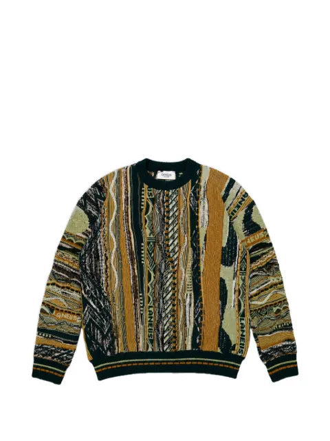 Laneus patterned jacquard-knit sweater