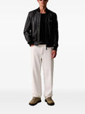 Aeronautica Militare logo-plaque leather jacket