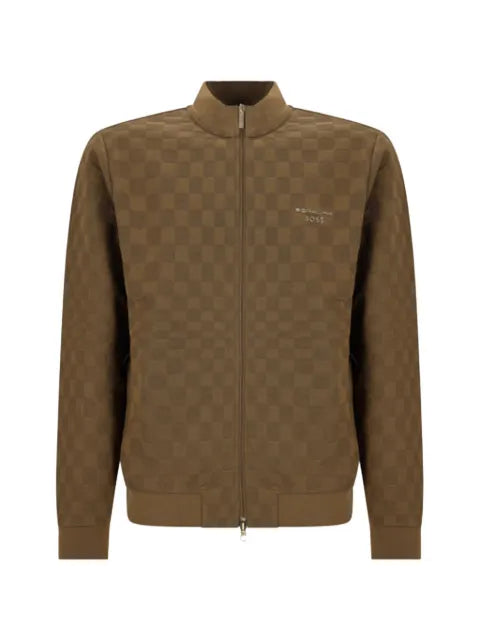 BOSS x Porsche check-pattern zip-up jacket