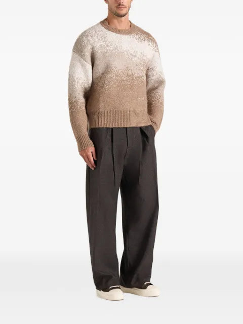 Manière De Voir Yani - ombré wool crewneck sweater - beige