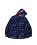 Bape Color Camo Shark Hoodie Jacket Navy