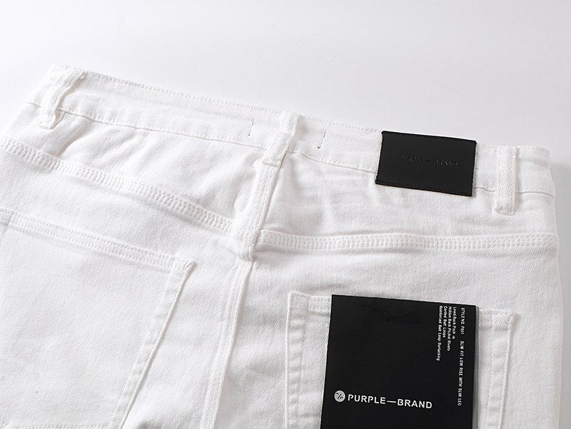 Purple Brand Distressed White Jeans