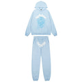 Sp5der Light Blue Spiderweb Hoodie & Sweatpants Matching Set