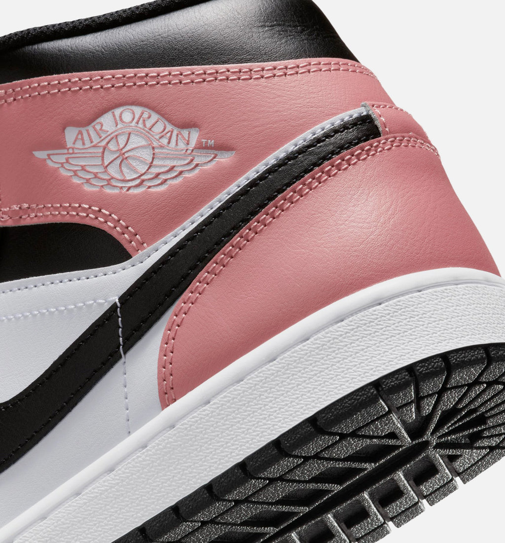 Air Jordan 1 Mid Men's Sneakers | White/Rust Pink/Black