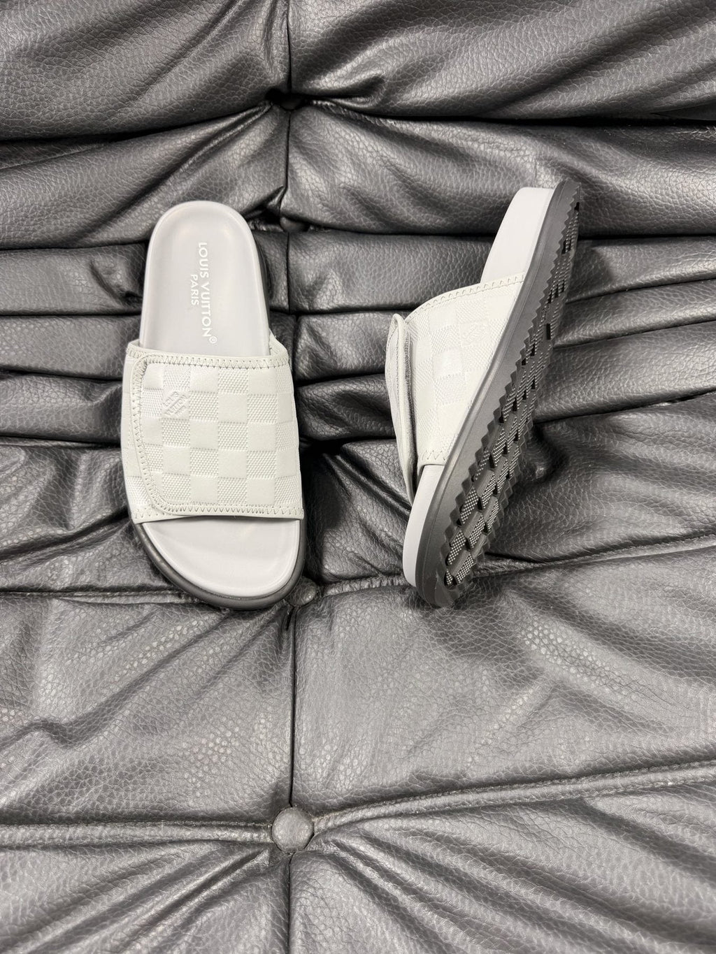 Louis Vuitton Woven Strap Slide Sandals - Low-Profile Sole