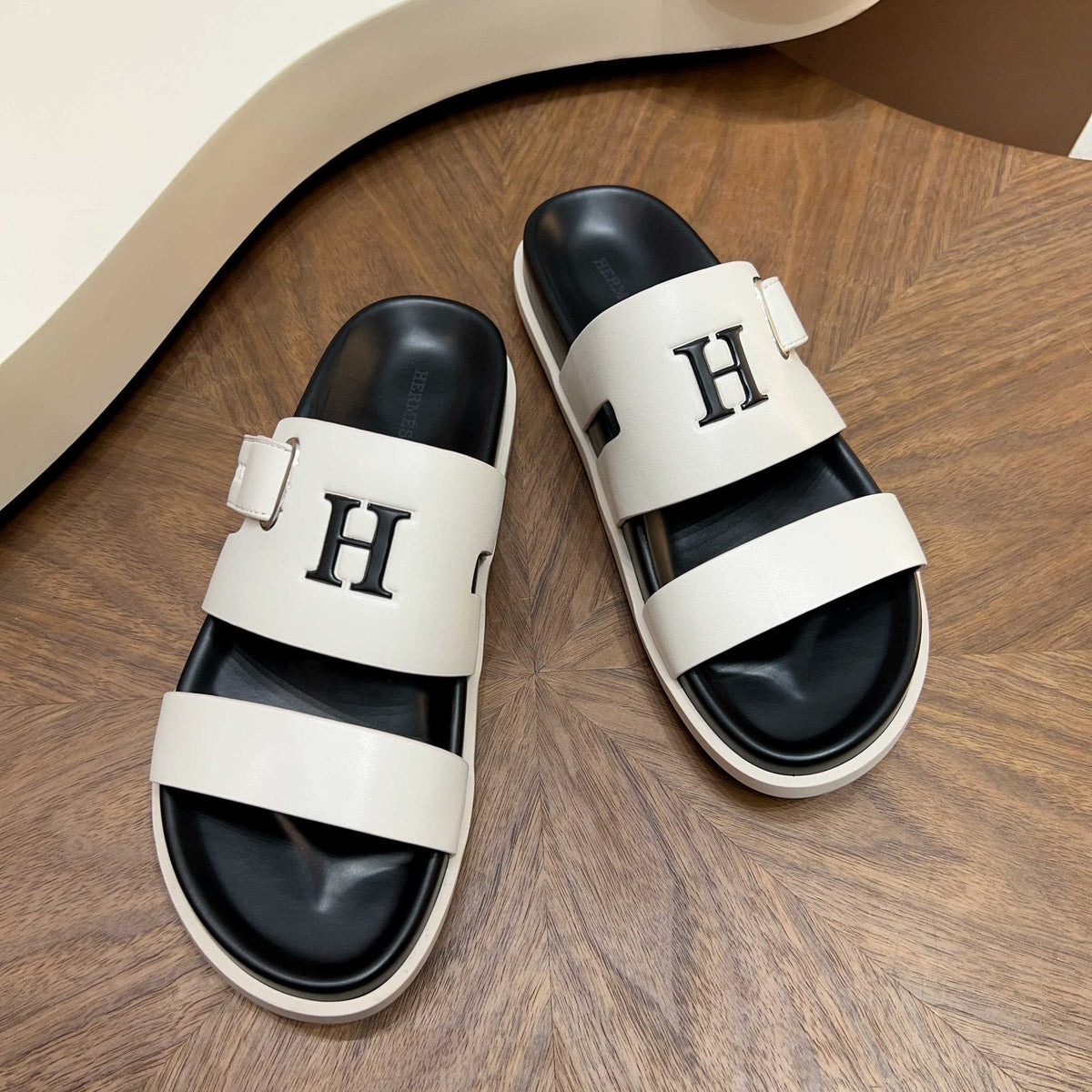 Hermès Men's Two-Strap Slide Sandals